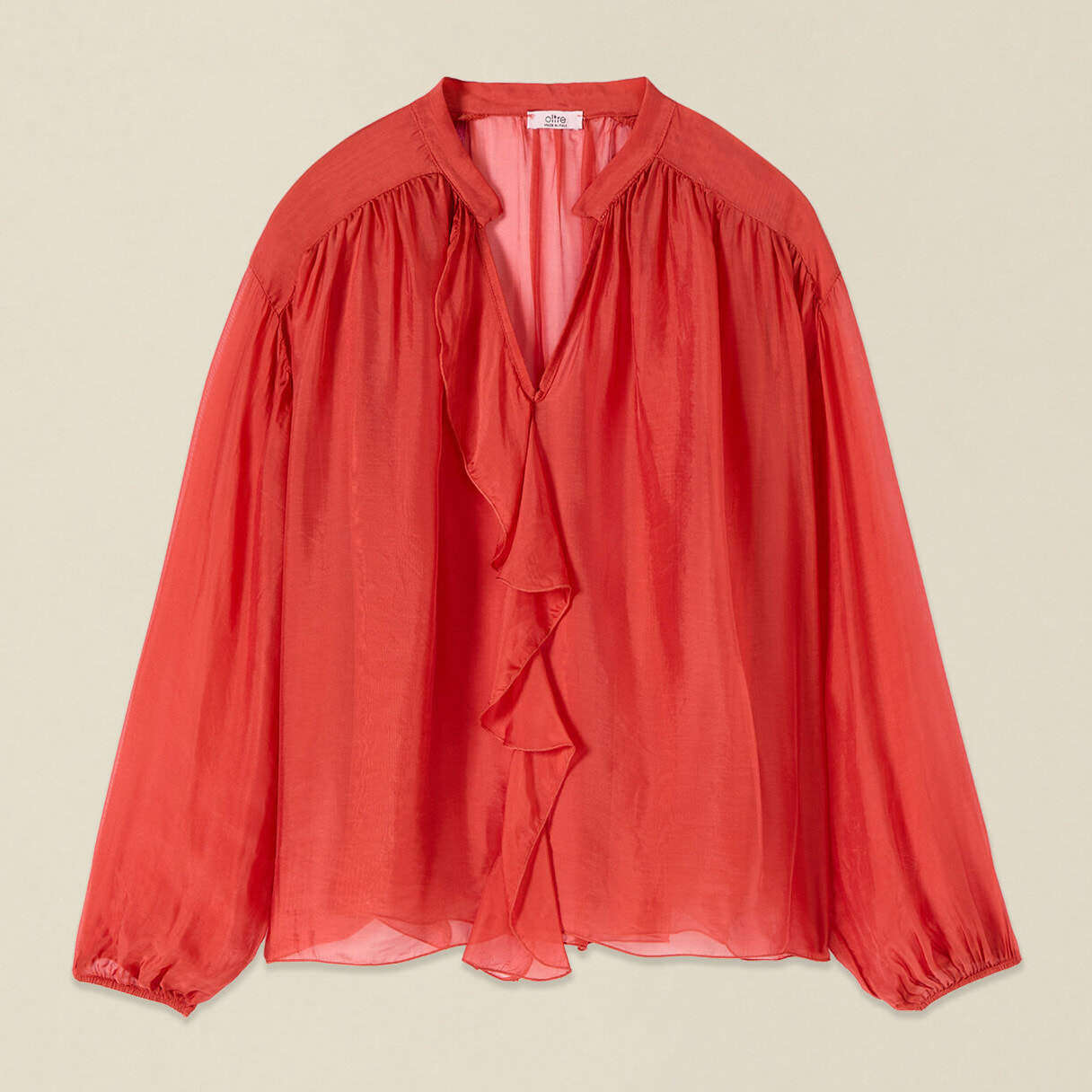 Oltre - Blusa in voile di seta e viscosa - Arancione