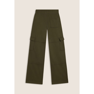 Pantaloni cargo wide leg in felpa con tasconi