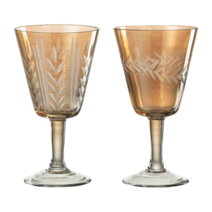 J-Line verre sur pied - verre - or - 2 pcs