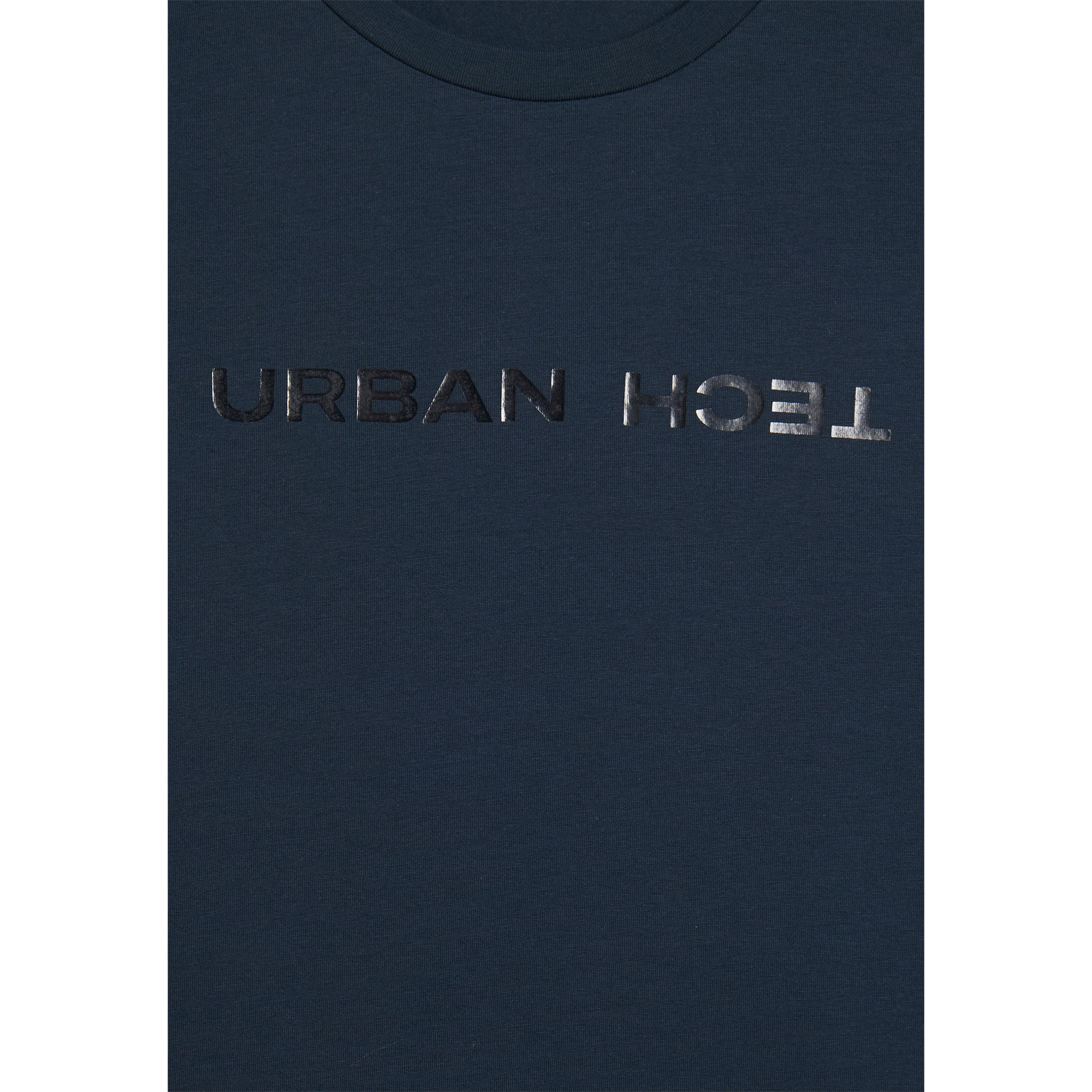 T-shirt regular con spalle raglan e doppia stampa lucida