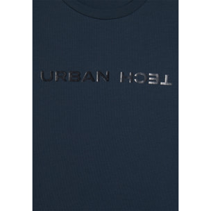 T-shirt regular con spalle raglan e doppia stampa lucida