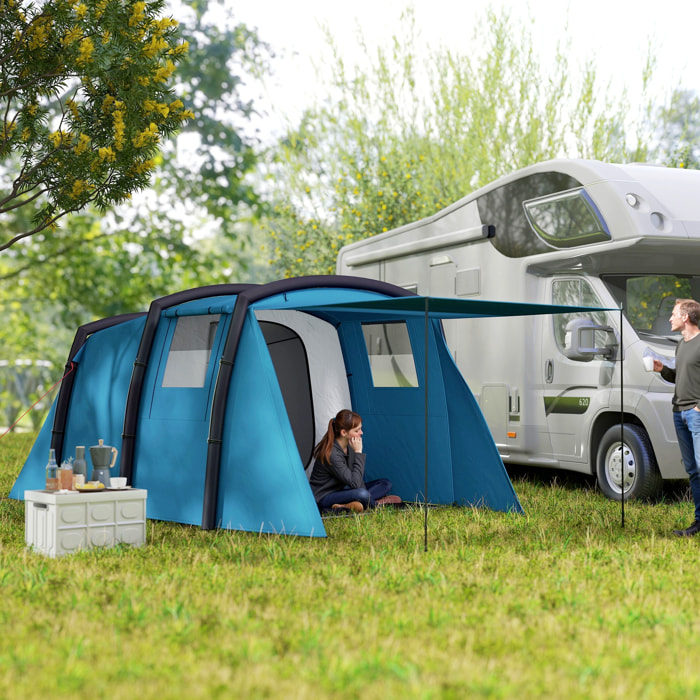 Tienda de Campaña Inflable Familiar Tipo Túnel para 3–6 Personas Tienda de Campaña Glamping con Vestíbulo Ventanas de Malla y Bolsa de Transporte Protección UV 50+ Impermeable al Aire Libre
