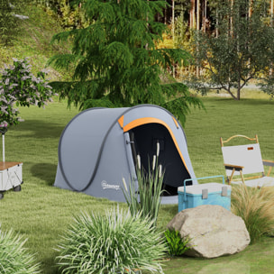 Tienda de Campaña Pop-Up para 2-3 Personas Tienda de Camping Plegable Portátil Impermeable con Ventana Puerta y Bolsa de Transporte para Pescar Senderismo 245x148x105 cm Gris