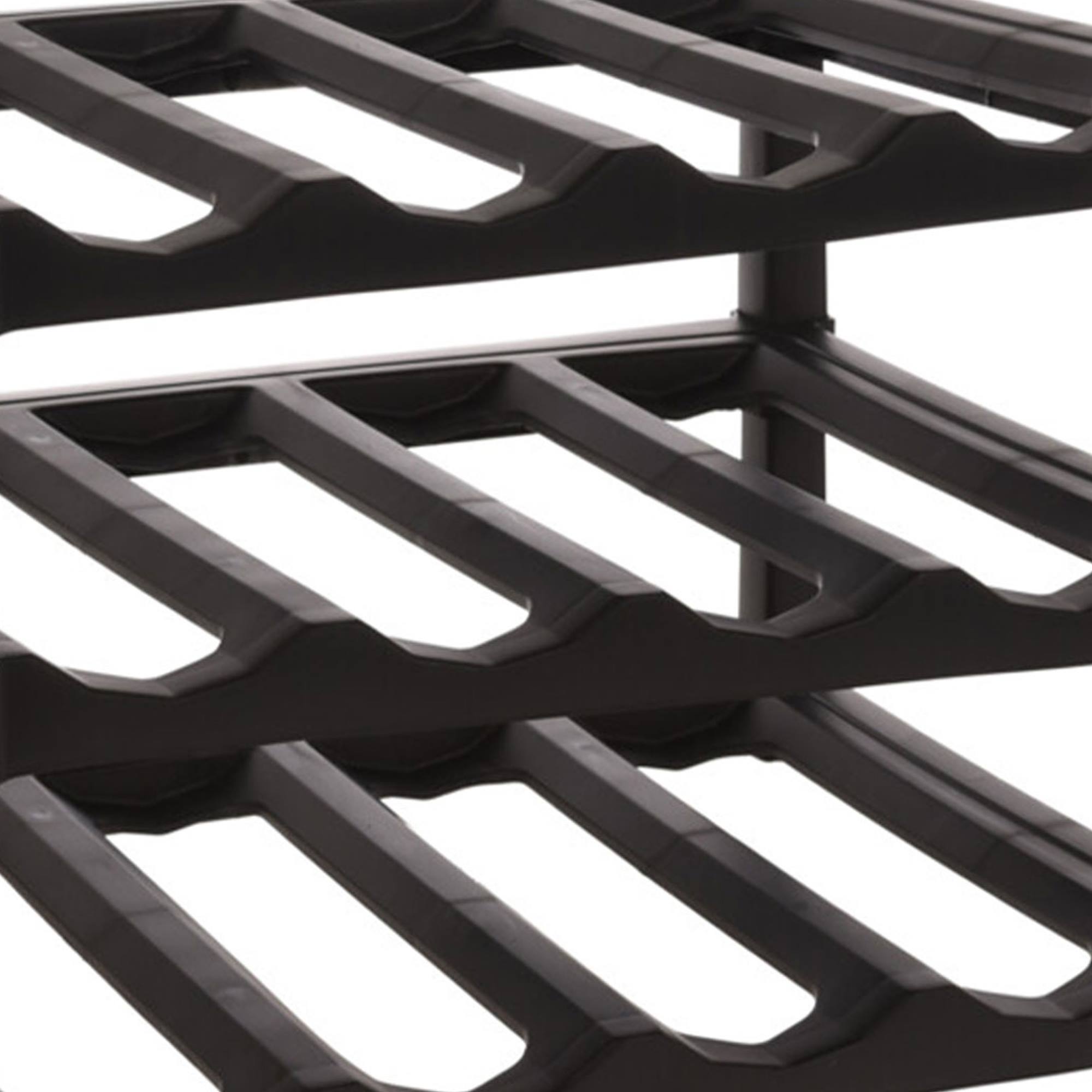 Botellero de 3 Capas Apilables de PP en Color Negro para 12 Botellas - 39x30xH25cm