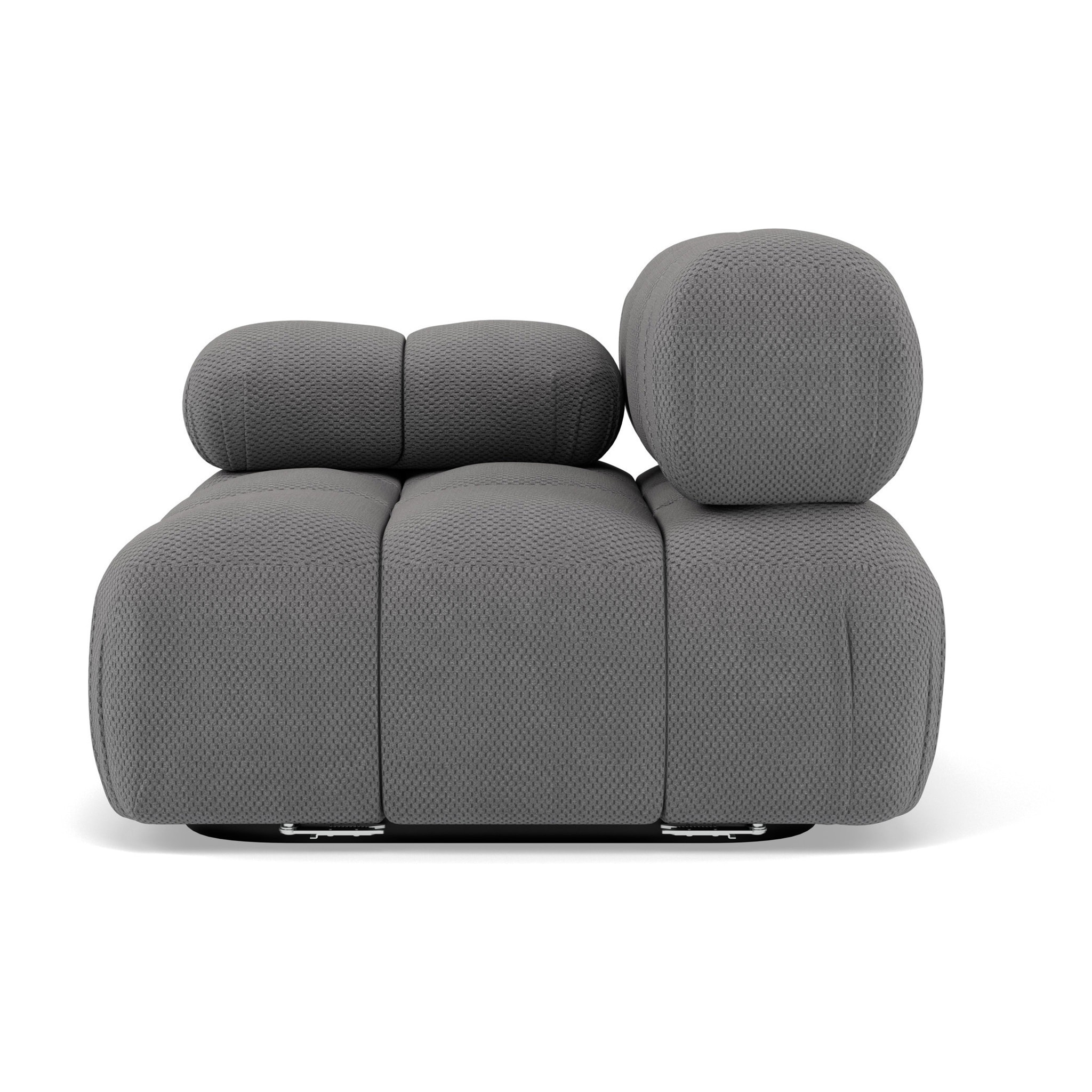 Ruby - module d'assise gauche en velours texturé - Gris