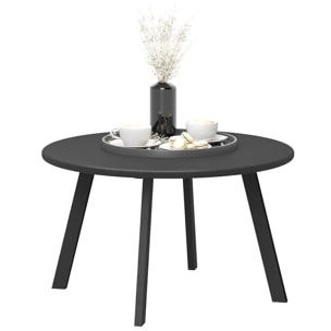 Outsunny Mesa de Centro de Jardín Redonda de Metal Mesa Auxiliar con Bordes Redondeados Patas Antideslizantes Mesa de Café para Patio Balcón Salón Ø70x42 cm Gris Carbón