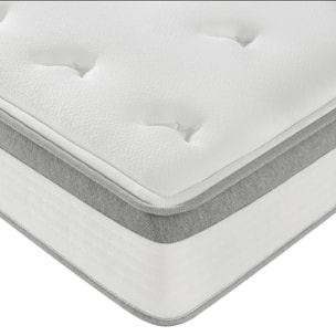 Matelas à ressorts ensachés de 25 cm en mousse - Blanc