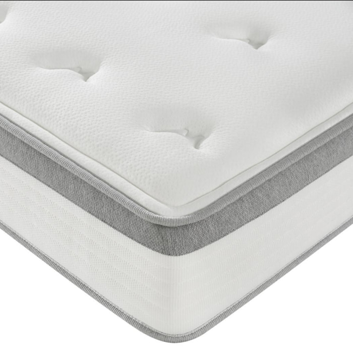 Matelas à ressorts ensachés de 25 cm en mousse - Blanc