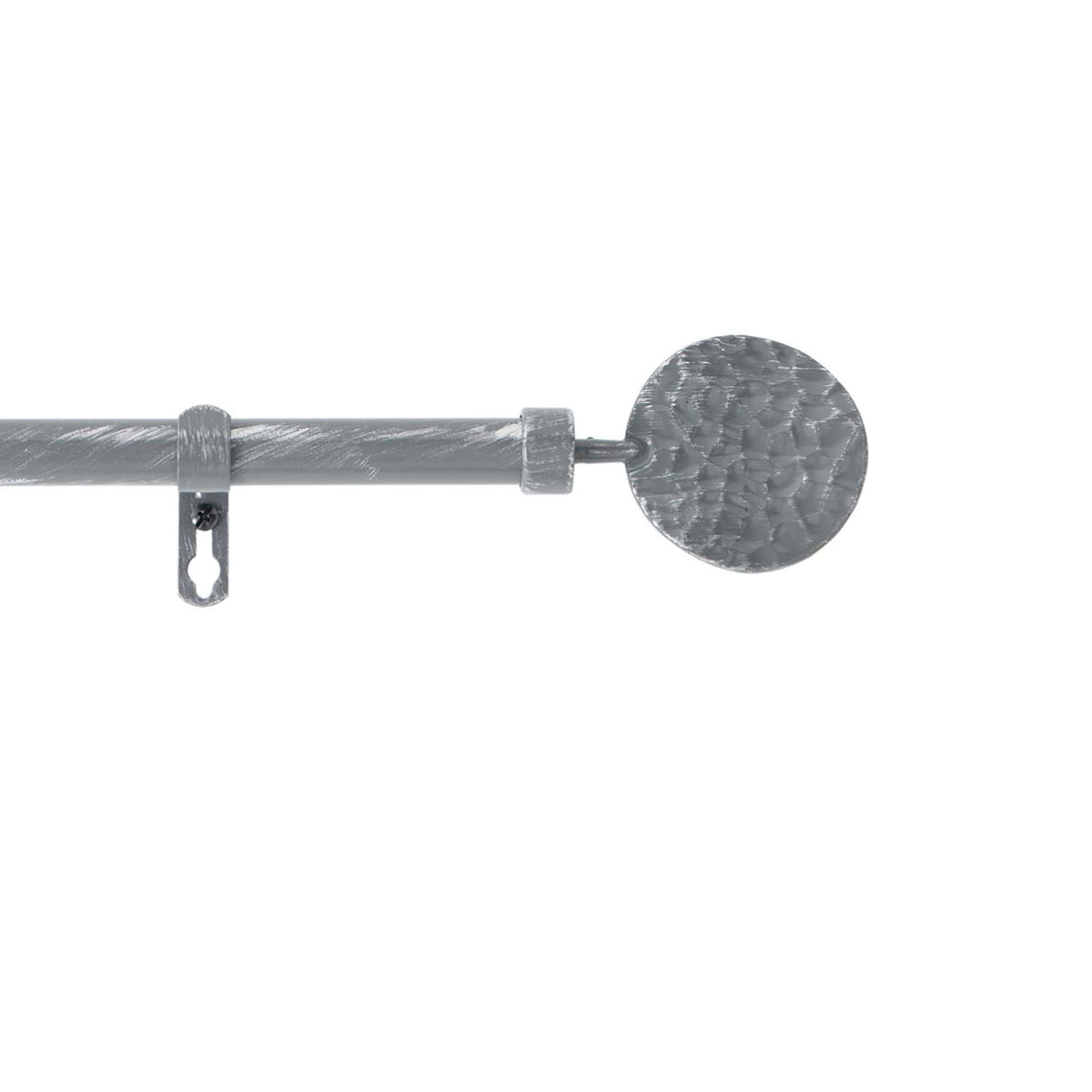 Kit de tringle déco avec embouts ronds martelés - Gris clair