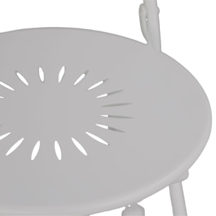 Set da giardino grigio 2 sedie pieghevoli 1 tavolino rotondo - Deco