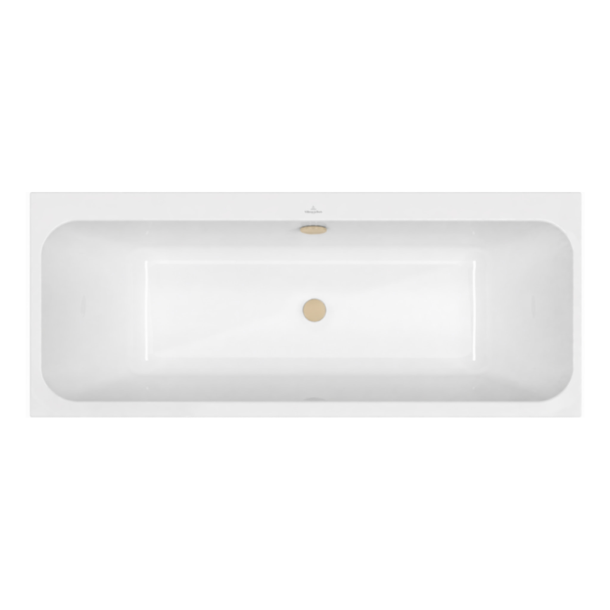 Baignoire droite 170 x 75 VILLEROY & BOCH Architectura + Vidage de baignoire WIRQUIN doré