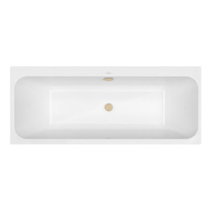 Baignoire droite 170 x 75 VILLEROY & BOCH Architectura + Vidage de baignoire WIRQUIN doré
