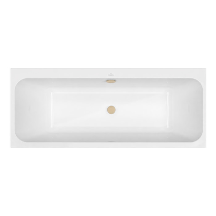 Baignoire droite 170 x 75 VILLEROY & BOCH Architectura + Vidage de baignoire WIRQUIN doré