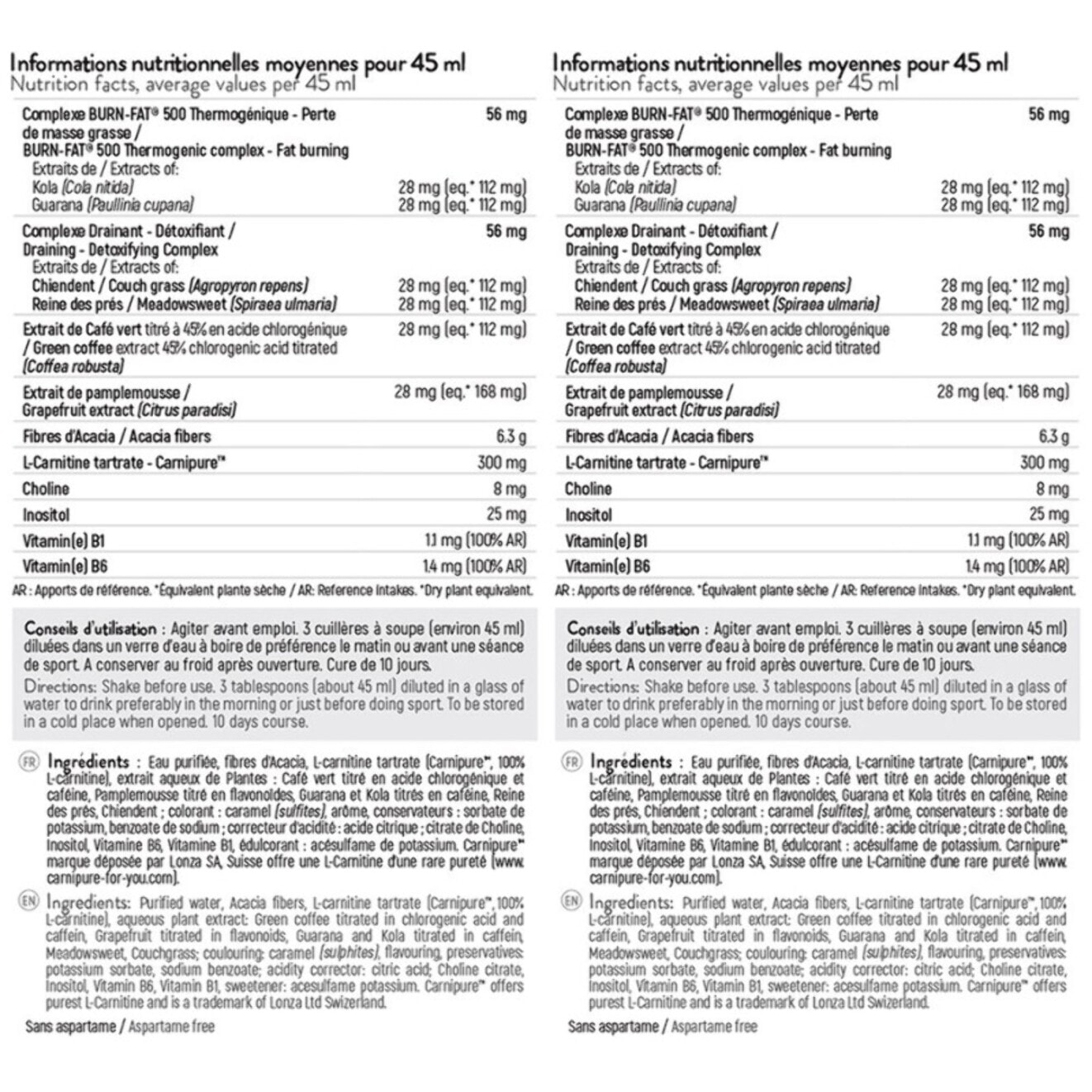 STC NUTRITION - Burn Fat 500 - Complexe brûle-graisses séchage extrême - Triple action brûle-graisses spécifique séchage + énergisant + désinfiltrant - Flacon de 500 ml