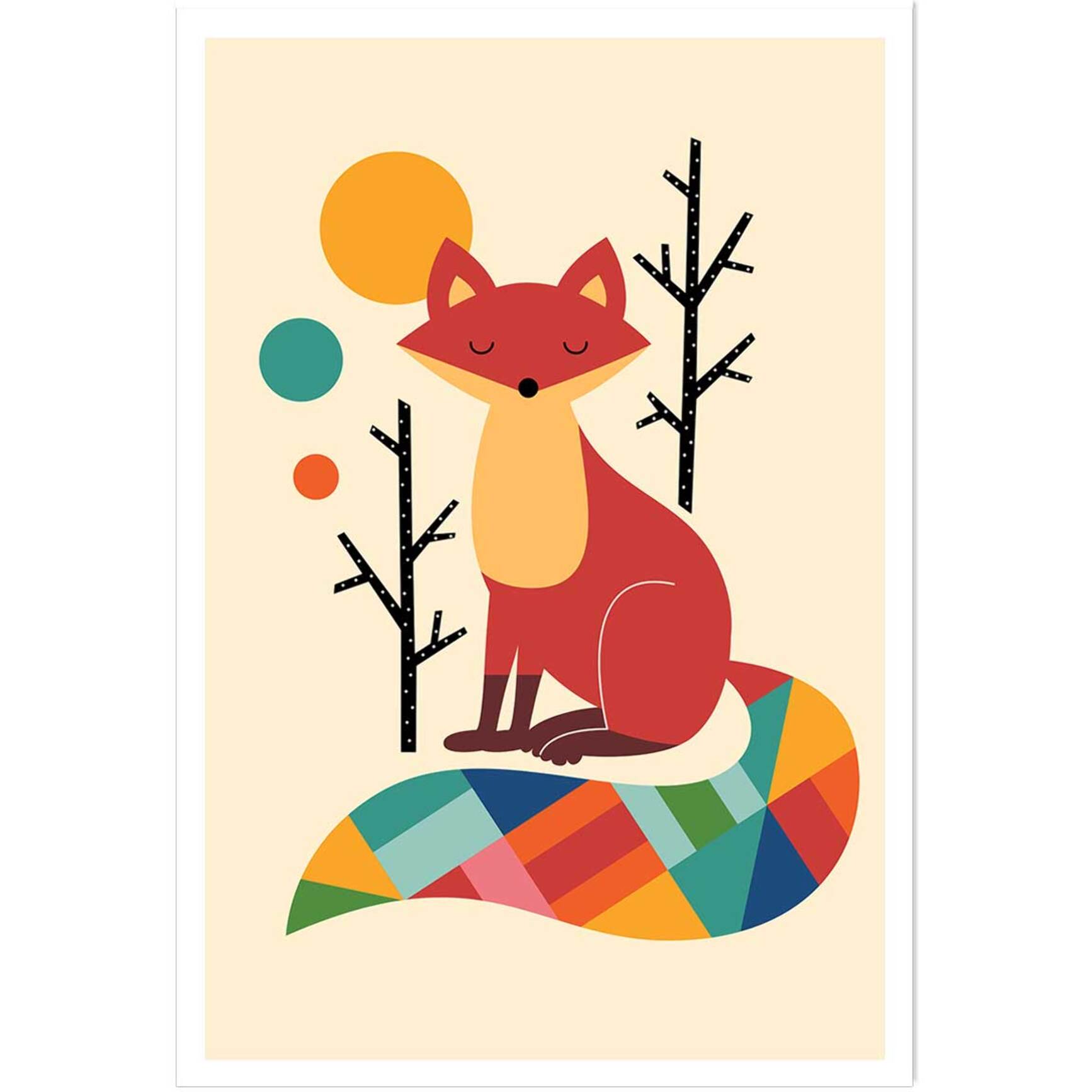 Affiche enfant rainbow fox Affiche seule