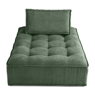 Marisol - module d'assise méridienne - velours texturé - Vert