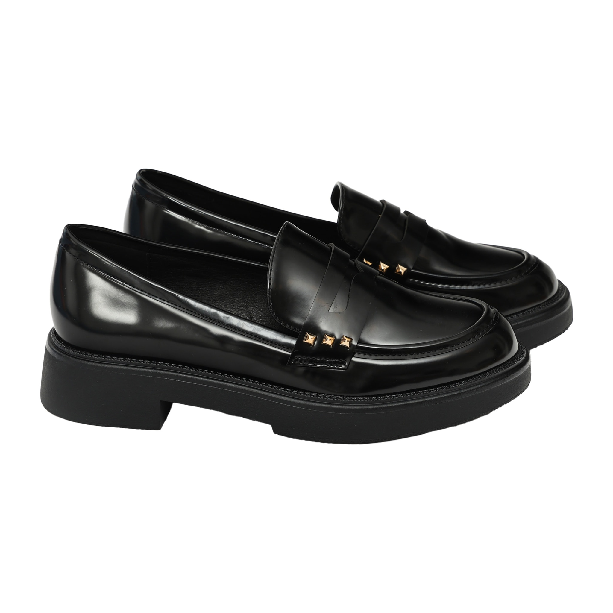 Mocassini con borchie - tacco 4,0 cm