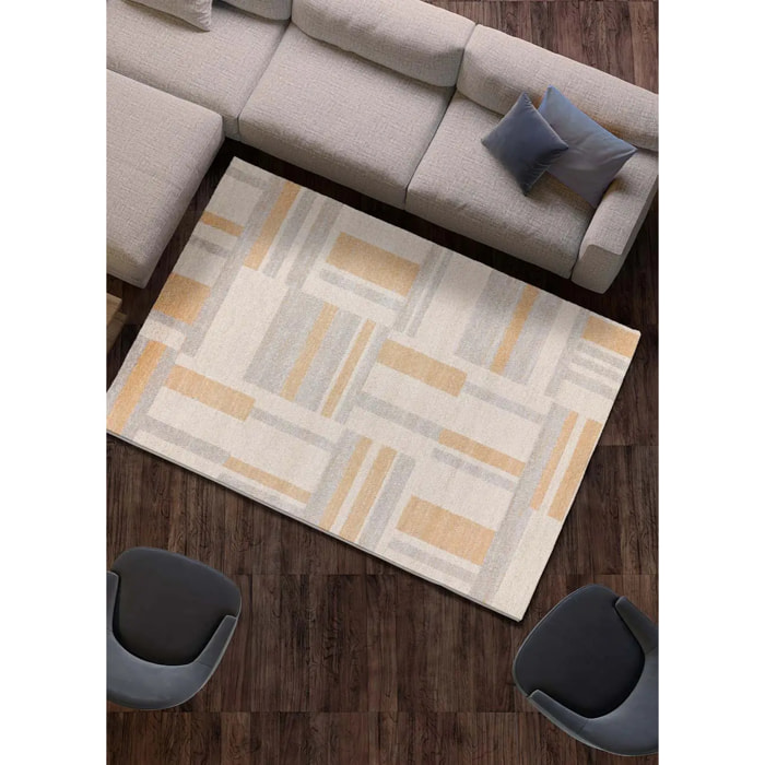 CRAFT Alfombra geométrica en tonos beige y gris, varias medidas disponibles