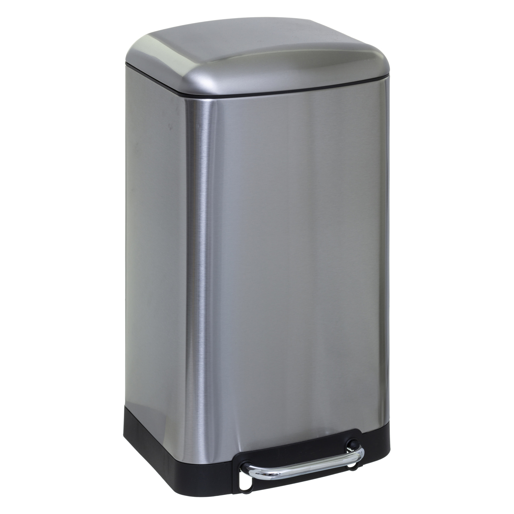 Papelera / cubo de basura / contenedor de residuos con pedal de metal 30l inoxidable