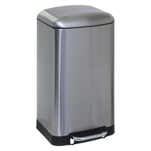 Papelera / cubo de basura / contenedor de residuos con pedal de metal 30l inoxidable