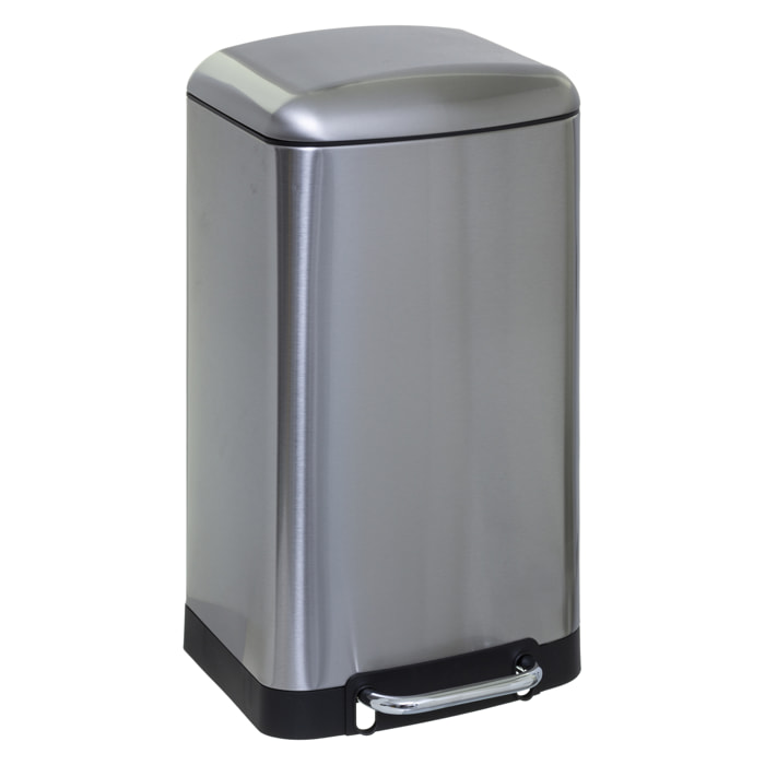 Papelera / cubo de basura / contenedor de residuos con pedal de metal 30l inoxidable
