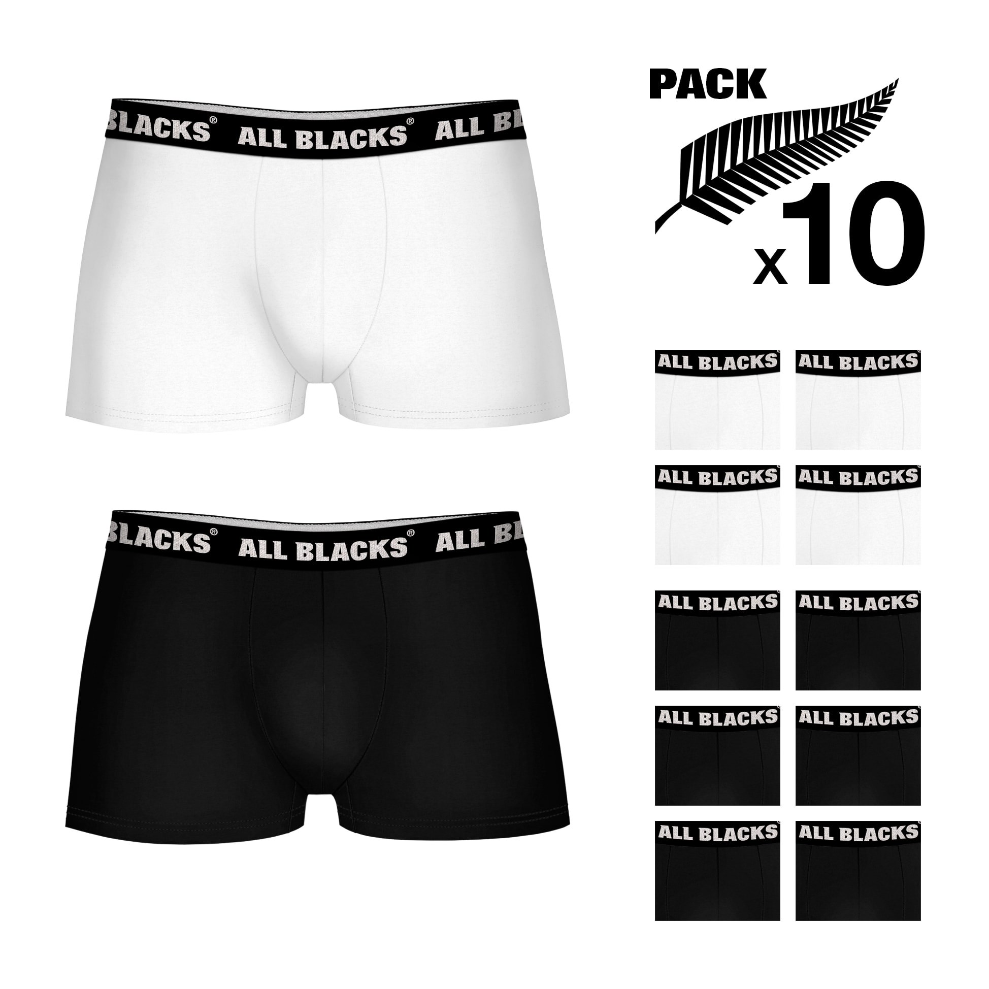 Pack 10 calzoncillos boxer ALL BLACKS para hombre en varios colores