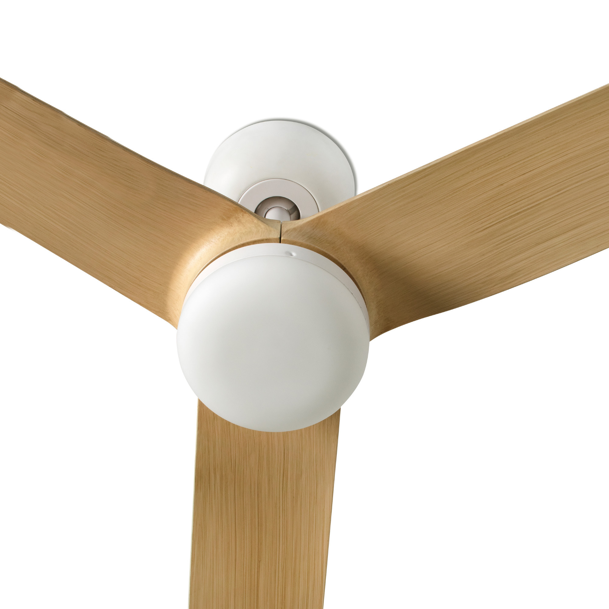 PUNT M LED Ventilatore a soffitto bianco/legno chiaro