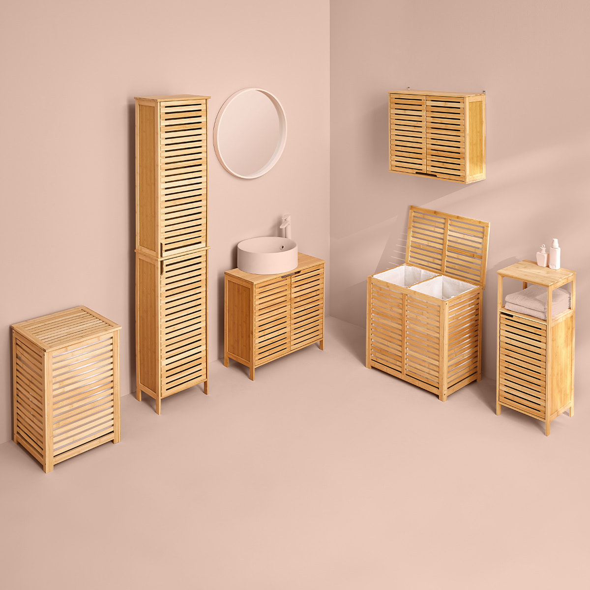 Panier à linge 65L Bambou Sicela