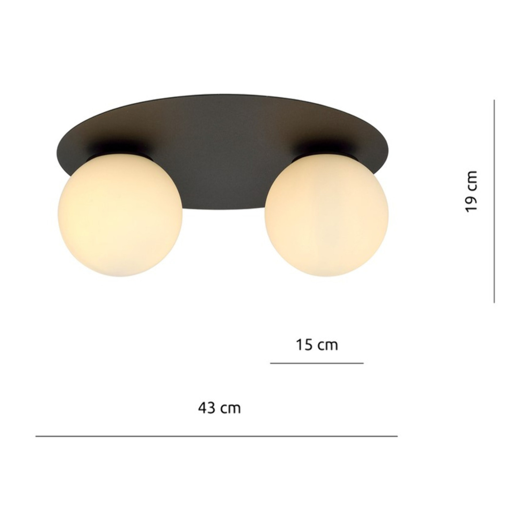 Lampada a sospensione Solar in acciaio nero e vetro opale