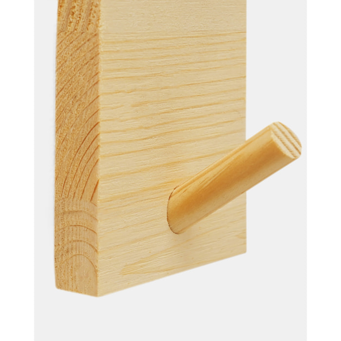 Colgador de pared de madera maciza en tono olivo de 8x6cm Alto: 8 Largo: 6 Ancho: 1.4