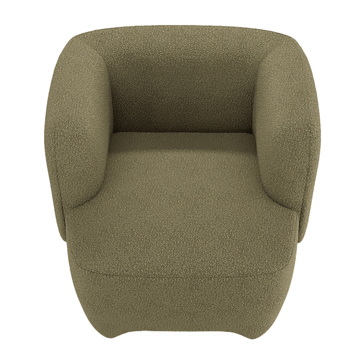 NOA - Fauteuil en laine bouclée vert kaki