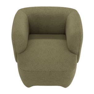 NOA - Fauteuil en laine bouclée vert kaki