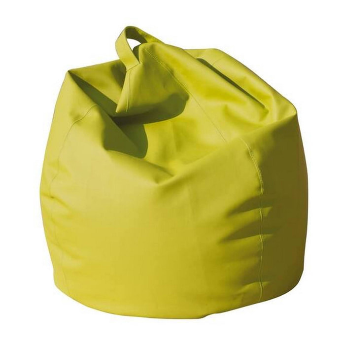 Pouf Azelia, Poltrona multiuso, Poltroncina sacco, Pouf poggiapiedi, Made in Italy, 70x70 h110 cm, Giallo