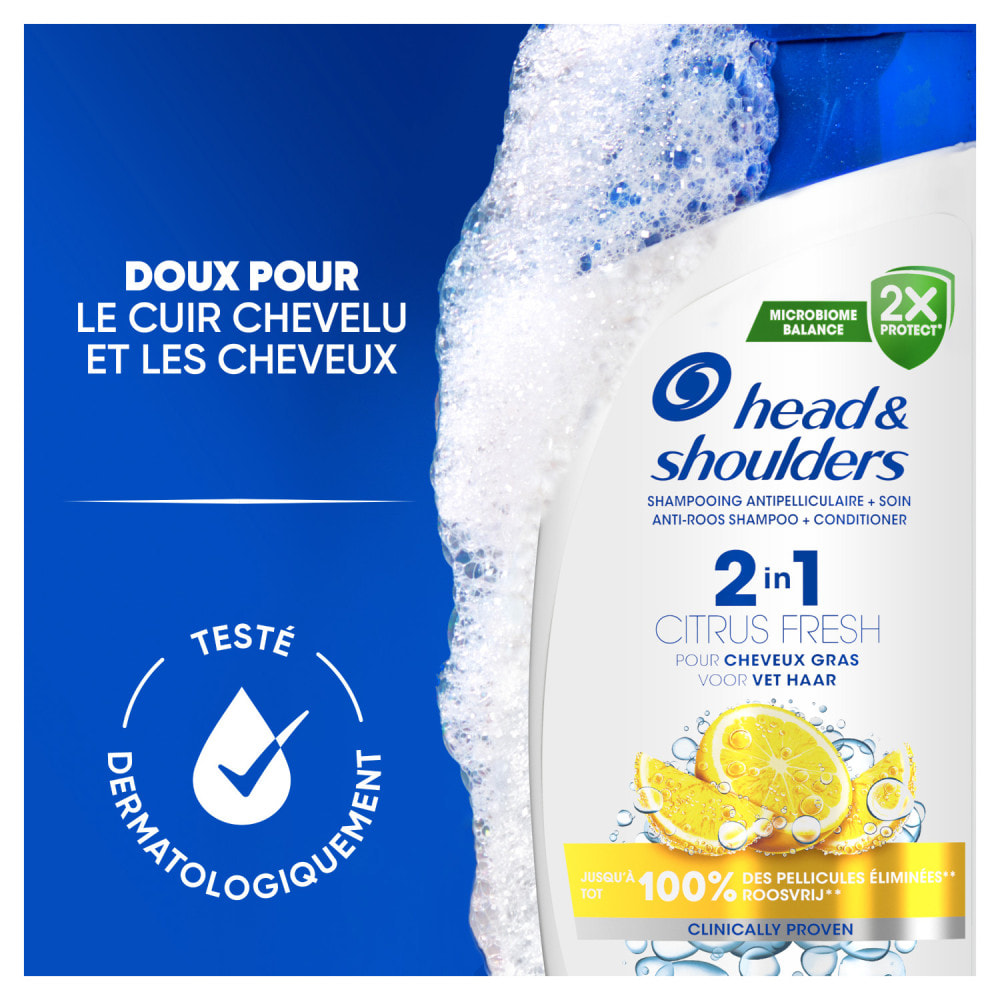 6 Shampoings Citrus Fresh 2en1 625ml - Head & Shoulders