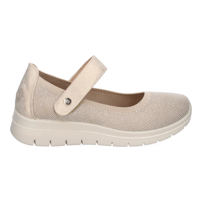 Zapatilla Plana Comoda para Mujer, Material Elastico, Cierre de Velcro