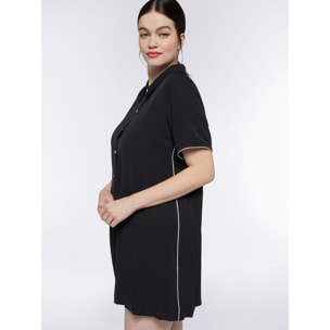 Fiorella Rubino - Vestido corto cuello polo - Negro