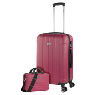 Trolley Mediano 60 Cms  Y Neceser Itaca Diamond Fresa
