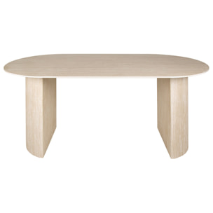Maeva - table à manger - bois effet travertin - 6 personnes - Beige