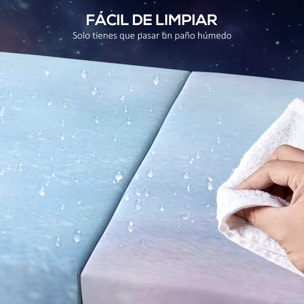 Colchoneta Gimnasia Plegable de Grosor 5 cm, Tapete de Ejercicio, 180x60x5 cm, con Asas de Transporte, Esterilla de Gimnasia para Yoga, Aeróbic, Artes Marciales, Azul Degradado