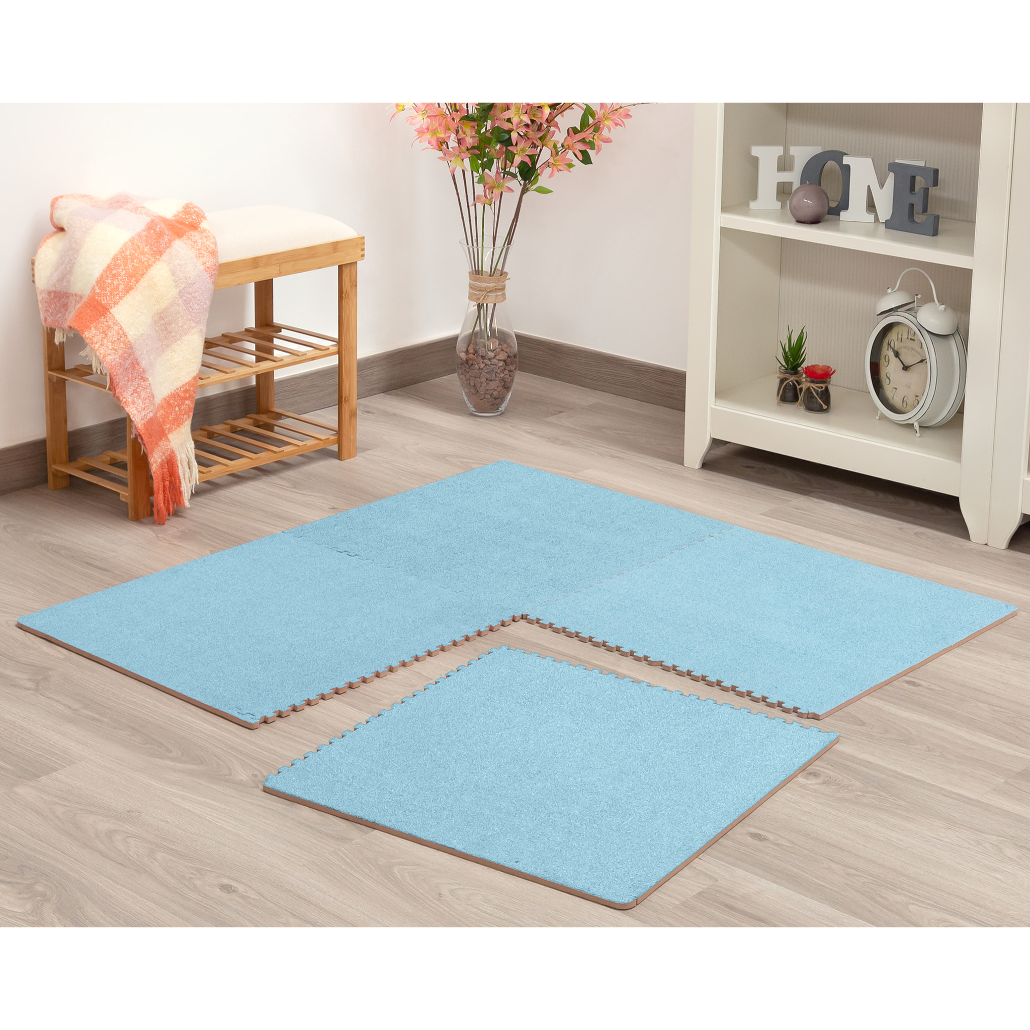 ALFOMBRA EN MOQUETA Y EVA AZUL