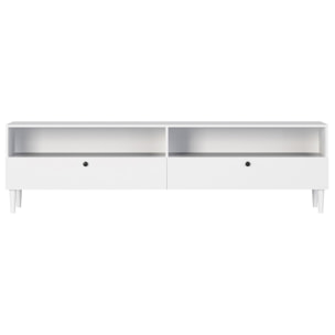 Gaby - meuble tv - blanc - 2 tiroirs et 2 niches - 200 cm - Blanc
