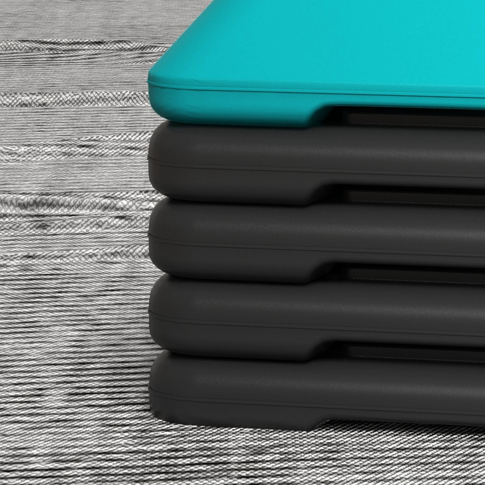 Stepper aerobic fitness réglable 5 niveaux H.10/15/20/25/30 cm max. 150 Kg turquoise noir