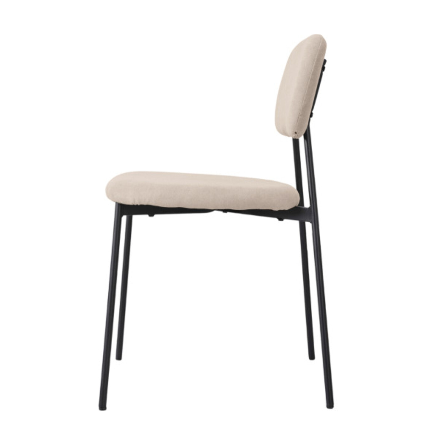 Chaise de repas en tissu doux avec 4 pieds en métal noir - MIRA