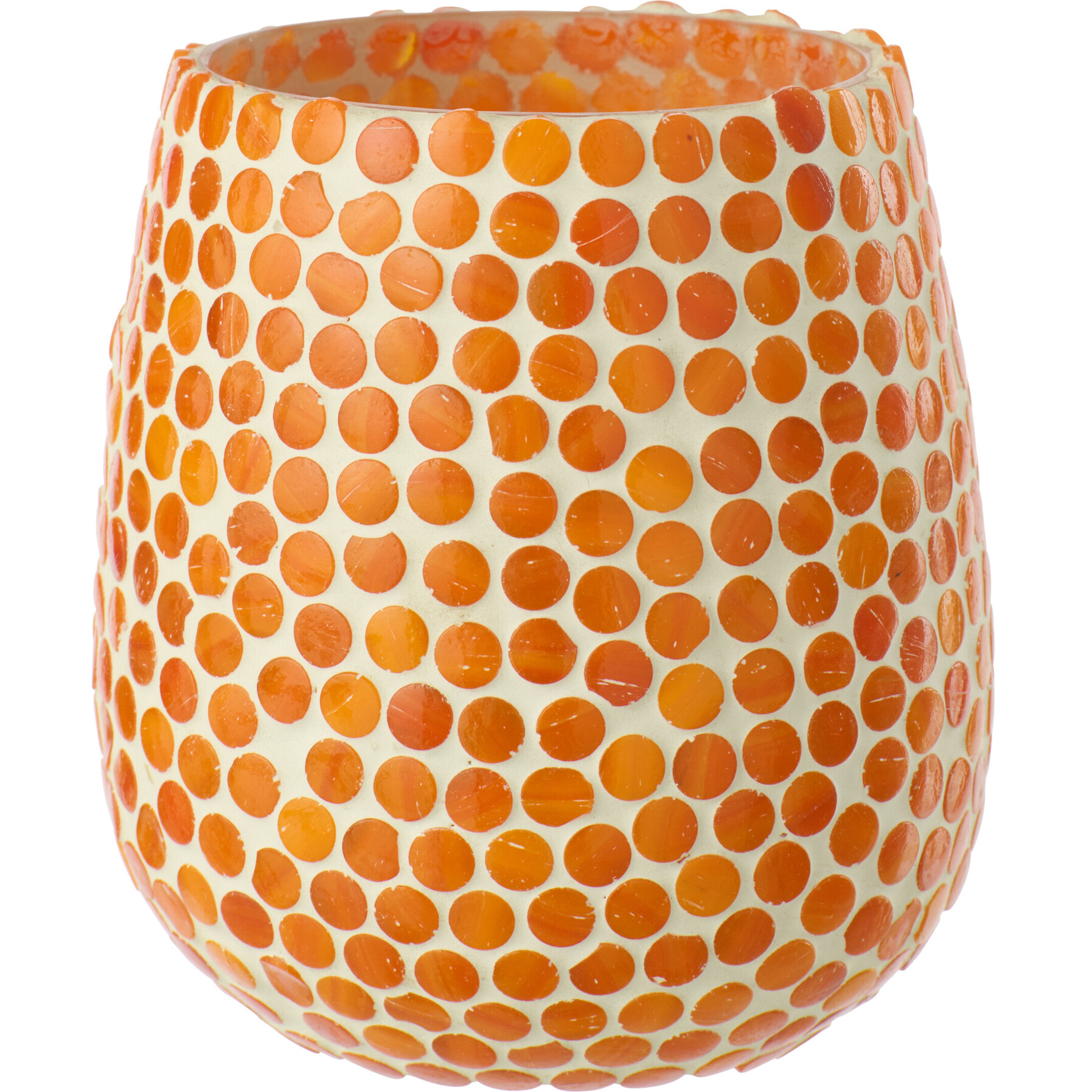 J-Line Chandelier Mosaïque - verre - orange - large