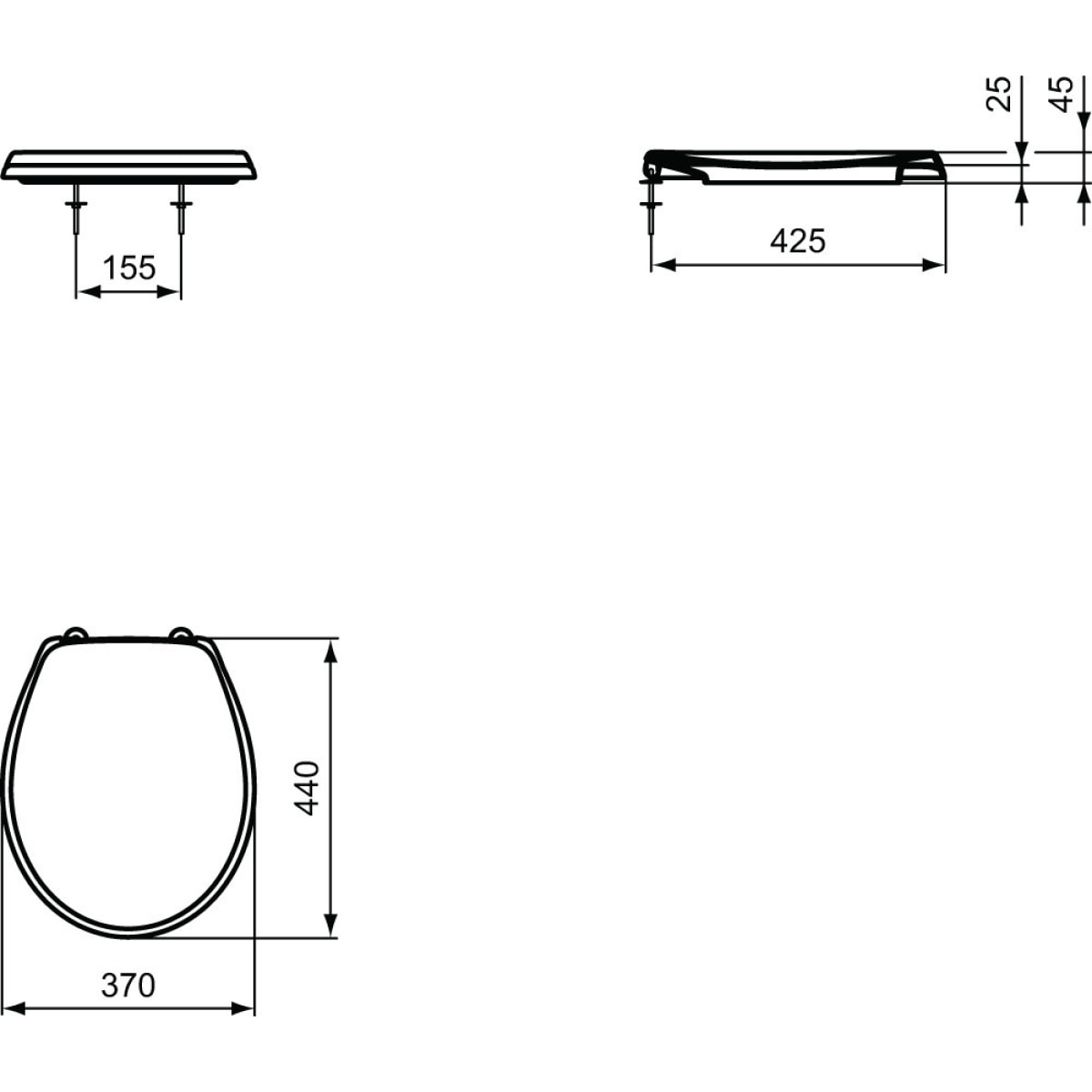 Pack WC Bâti-support autoportant + WC Porcher sans bride + Abattant Astor + Plaque Chrome mat (SMART-Porcher-M572)