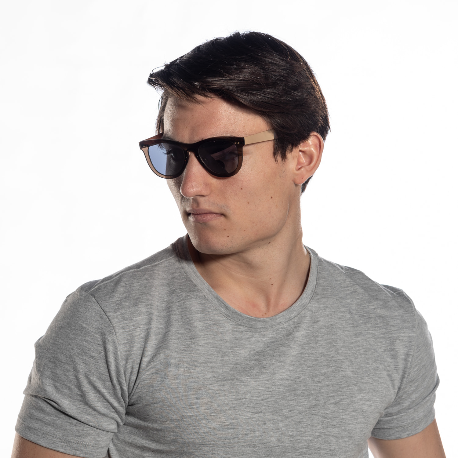 Gafas de sol OCEAN FLORENCIA - Marrón transparente por fuera con espejo rosa por dentro y patillas doradas