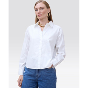 Camicia in popeline con dettagli in strass