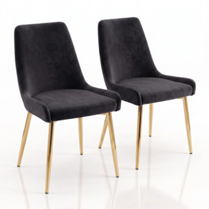 Sedia Imbottita in Effetto Velluto con Gambe Oro, Design Moderno ed Elegante per Sala da Pranzo, Cucina, Soggiorno, Studio e Ufficio