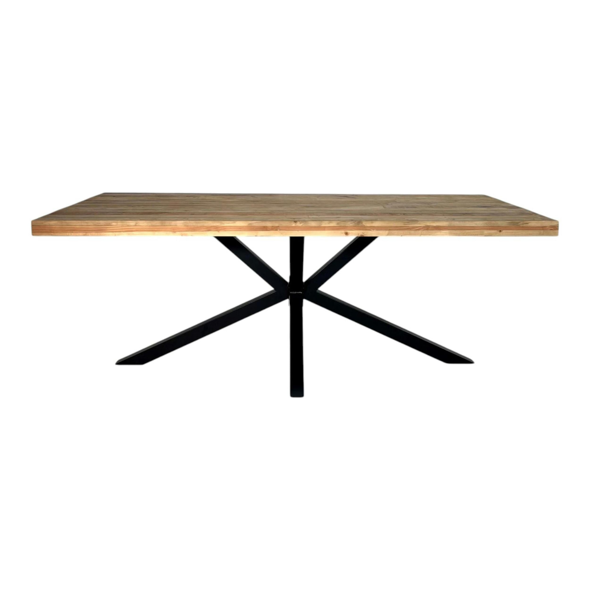 Table pied central bois recyclé 200 CANBERRA