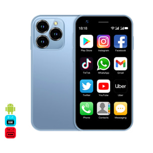 Mini smartphone XS16 4G, Android 8.1, 2 GB RAM + 16 GB. Schermo da 3''. Doppia scheda SIM.